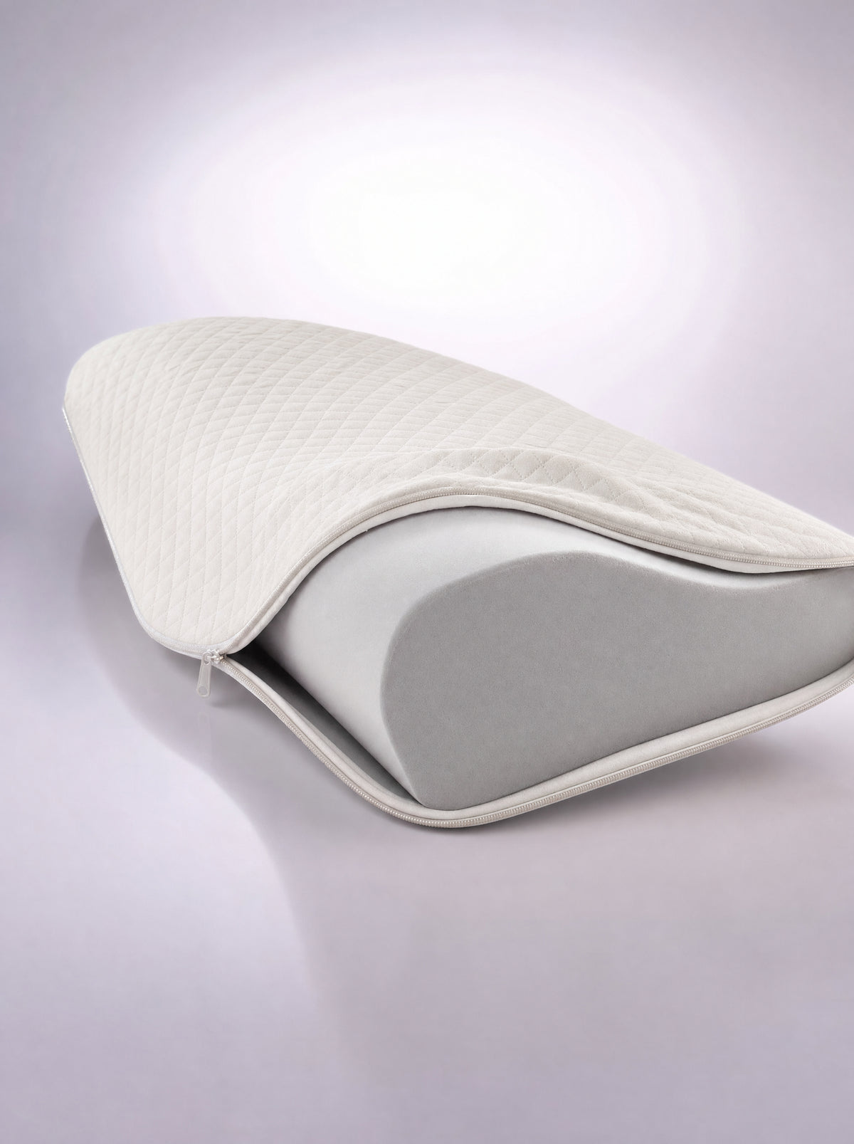FYROST Cirrus with the poly-cotton cover unzipped, showing the foam core