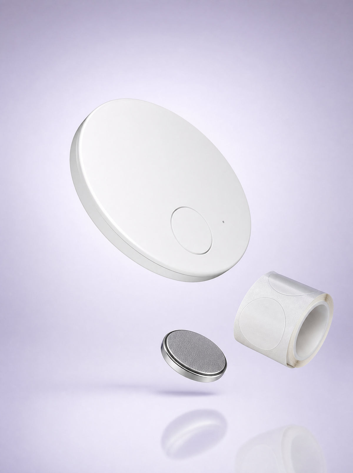FYROST Dusk side-sleep trainer — 9-gram position-sensing disc with adhesive stickers and coin battery