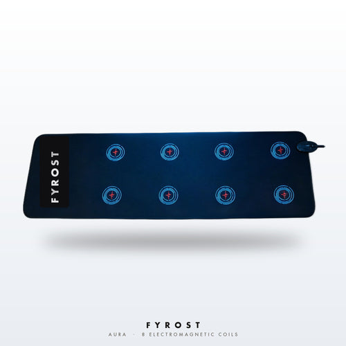 Eight electromagnetic coils across the Aura mat