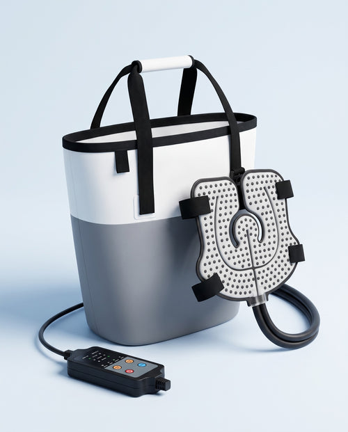 FYROST Floe cold therapy system — hero shot with controller