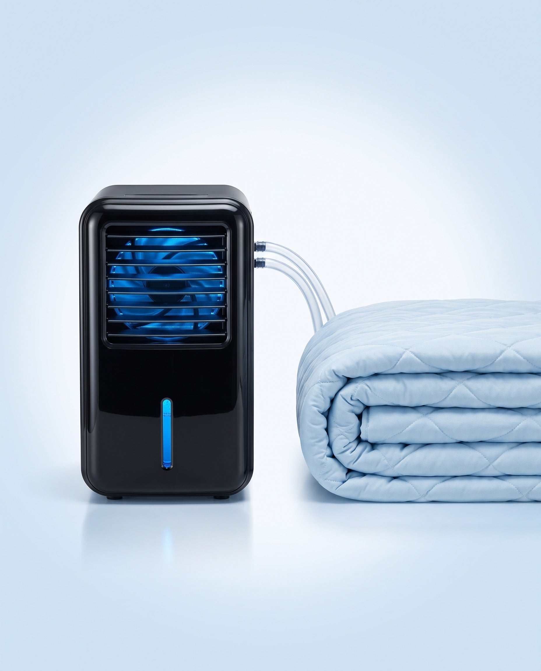 FYROST Glacier bed cooling system — hero shot with controller