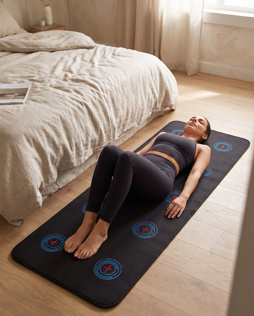 FYROST Aura PEMF bio-resonance mat — in use at home