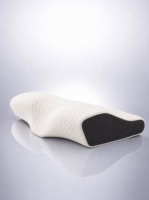 FYROST Cirrus side-sleep contour pillow, three-quarter view