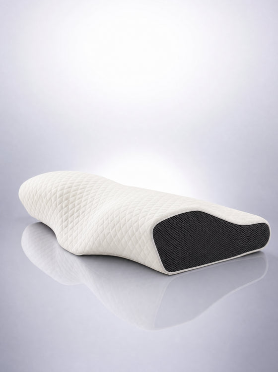FYROST Cirrus side-sleep contour pillow, three-quarter view