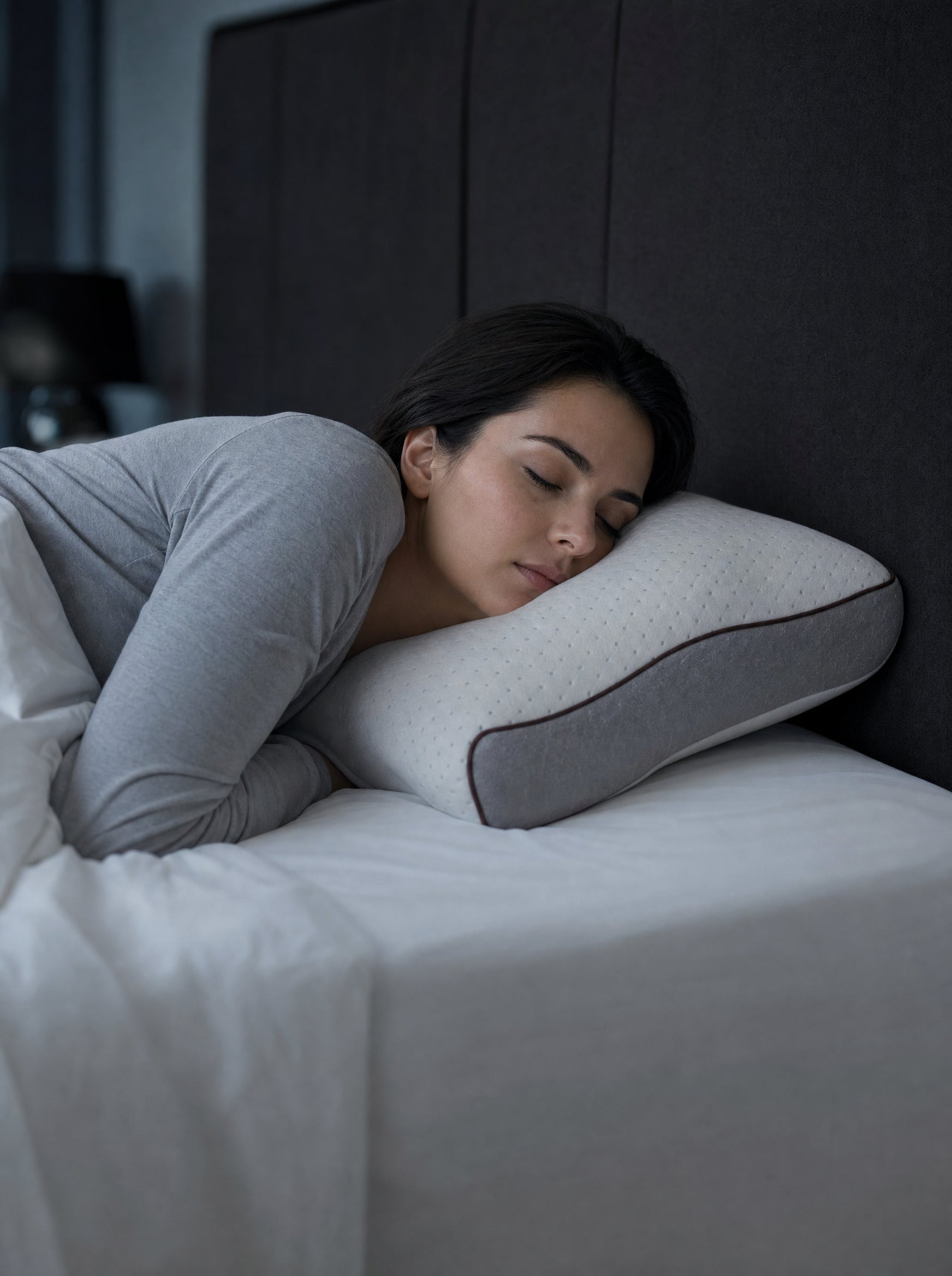 Sleeping on one side with the head resting in the raised wing of the FYROST Cirrus