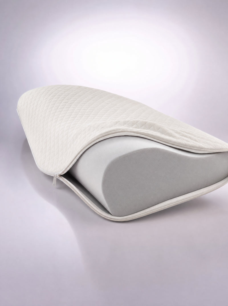 FYROST Cirrus with the poly-cotton cover unzipped, showing the foam core