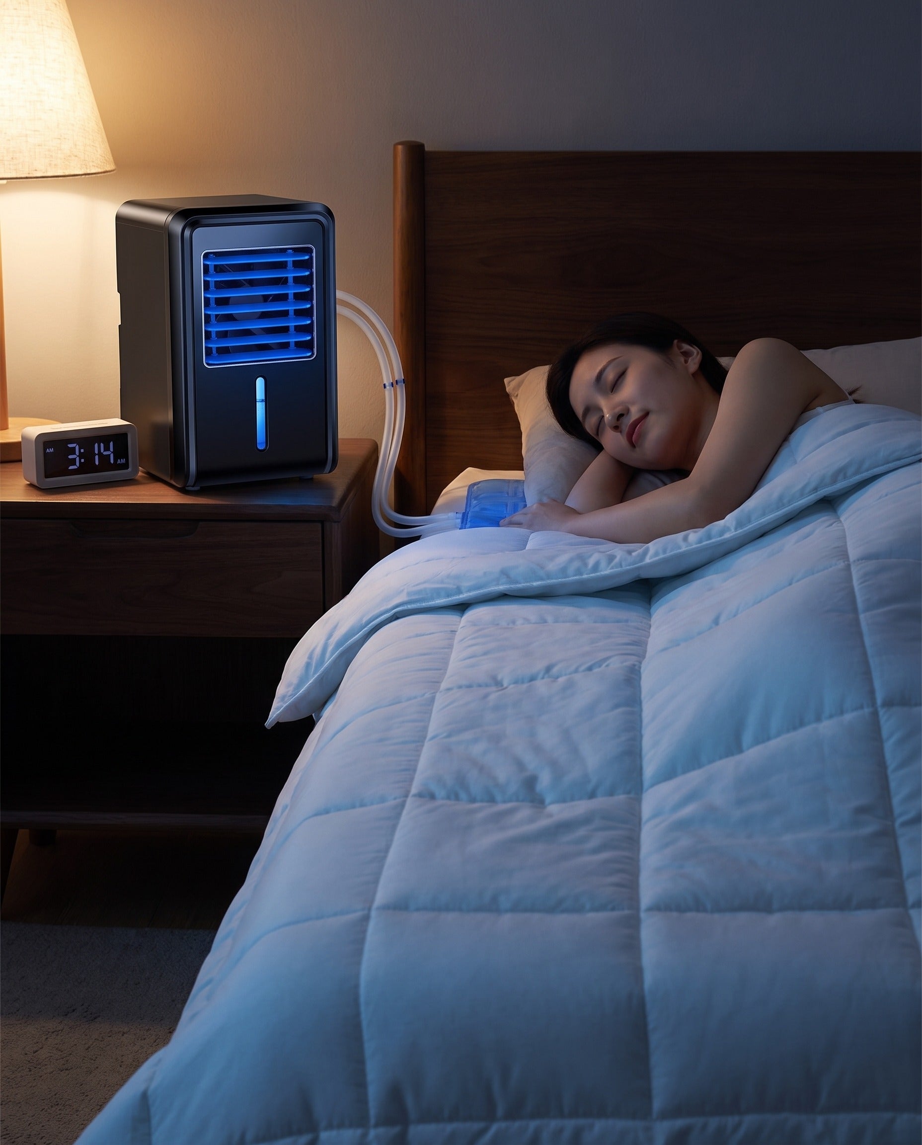FYROST Glacier bed cooling system — in use at home