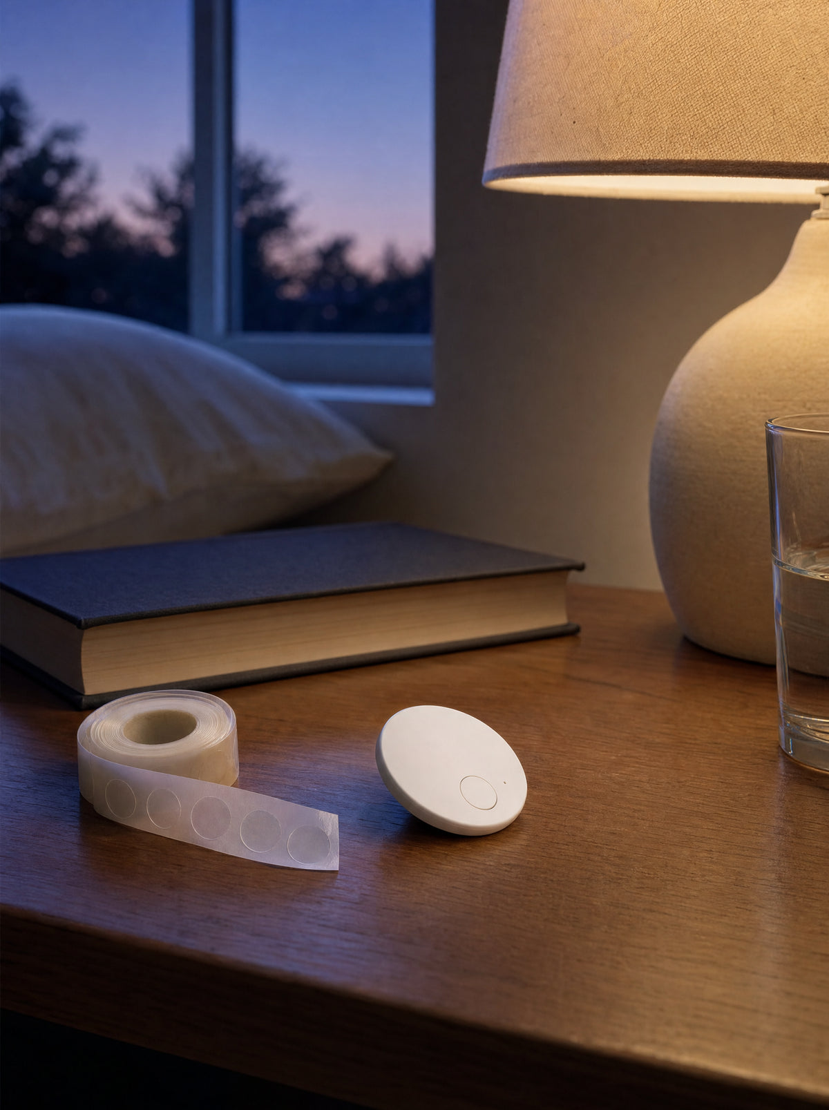 Dusk on the nightstand as the light goes down