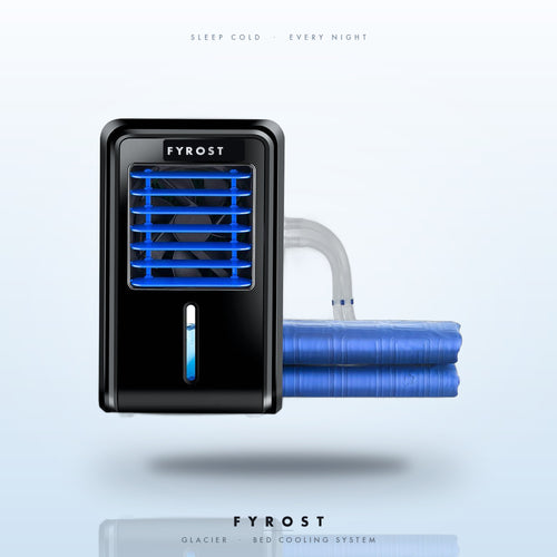 FYROST Glacier bed cooling system — chiller tower and cooling pad