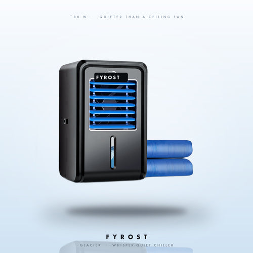 FYROST Glacier chiller tower, three-quarter profile