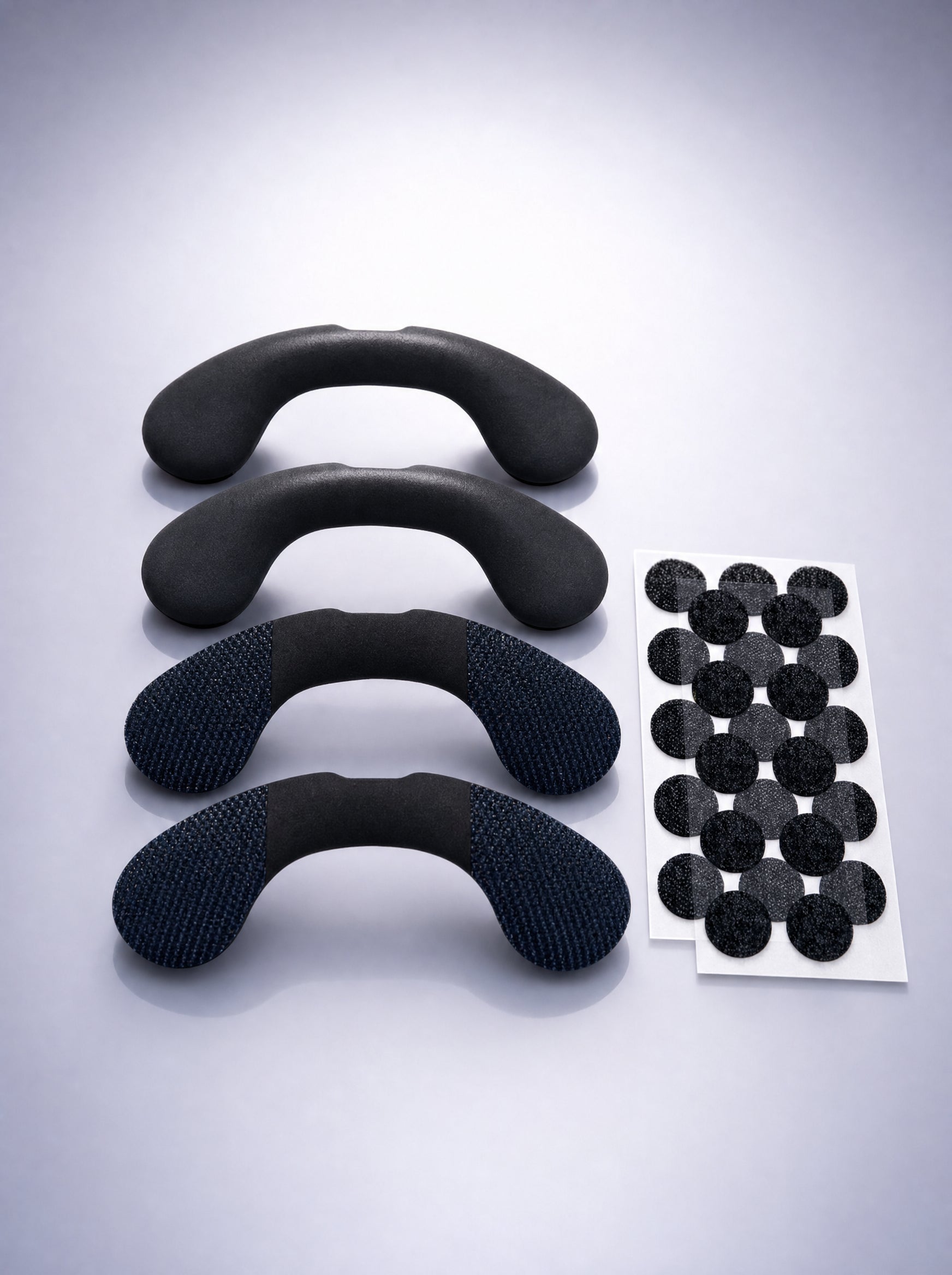 FYROST Zephyr nasal dilator kit — four silicone dilators and a sheet of adhesive tabs